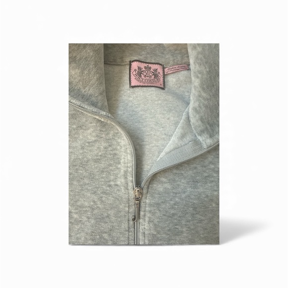 JUICY COUTURE GRAY VELOUR TRACK JACKET!! - Picture 2 of 2